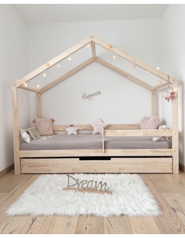 Lit gigogne inversé avec barrière amovible