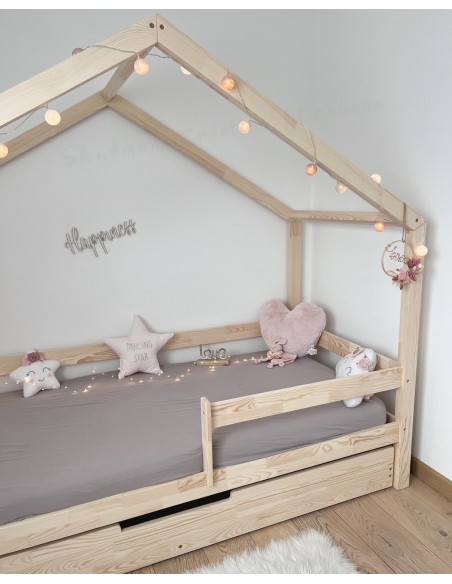 Lit gigogne inversé avec barrière amovible Lit gigogne inversé avec barrière amovible