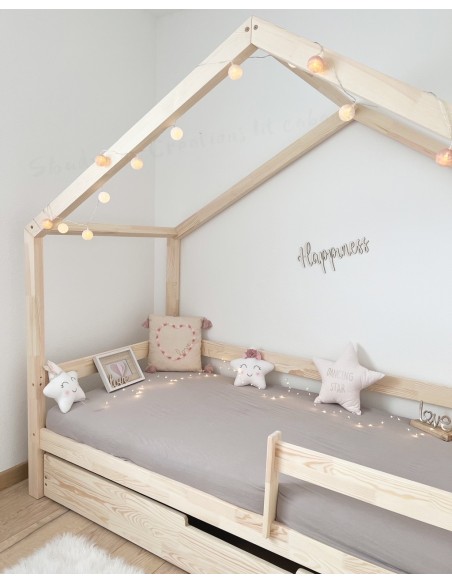 Lit gigogne inversé avec barrière amovible Lit gigogne inversé avec barrière amovible