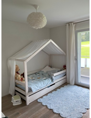 Lit gigogne inversé avec barrière amovible