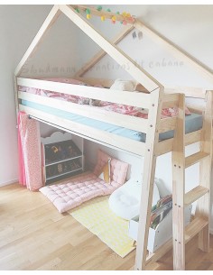 Lit à étage simple avec échelle de côté 2