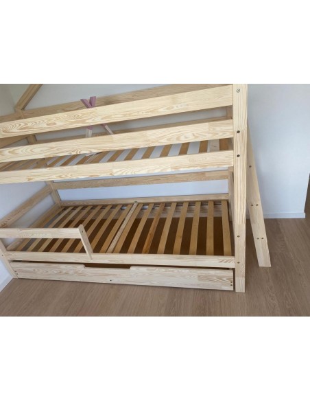 Lit à étage double avec échelle de côté version gigogne/tiroir