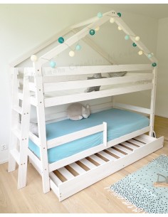 Lit à étage double avec échelle de côté version gigogne/tiroir
