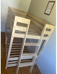 Lit à étage double avec échelle de côté SANS CABANE 2