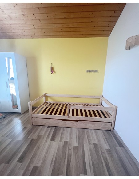 Lit gigogne avec barrière amovible SANS CABANE