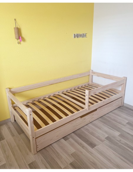 Lit gigogne avec barrière amovible SANS CABANE