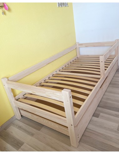 Lit gigogne avec barrière amovible SANS CABANE