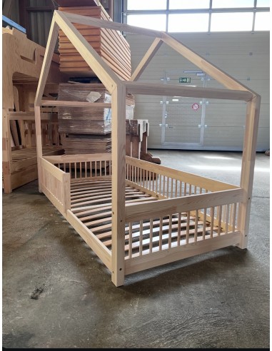 Lit cabane inversé avec barreaux arrondis non-amovibles