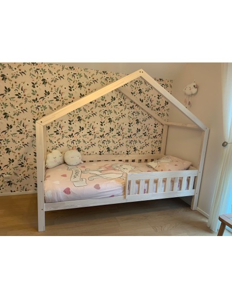 Lit cabane inversé avec barreaux non-amovibles