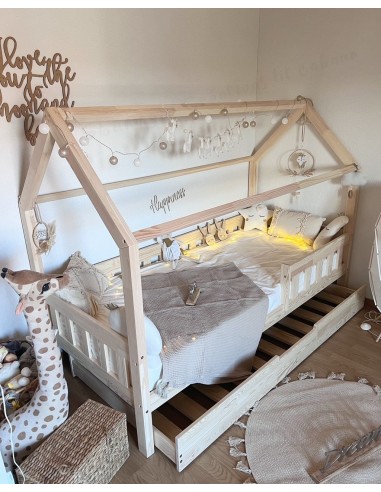 Lit gigogne avec barreaux non-amovibles