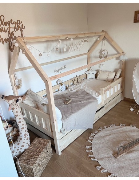 Lit gigogne avec barreaux non-amovibles